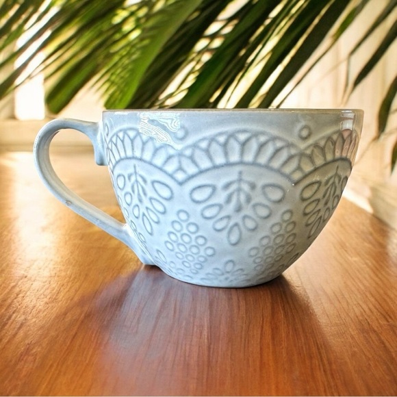 Pfaltzgraff Gabriela Gray Mug with Floral Interior - Picture 1 of 10